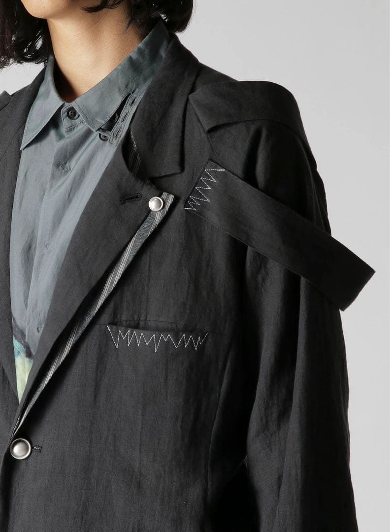 【春夏名作】 24SS ヨウジヤマモトプールオム セミロングリネンジャケット
