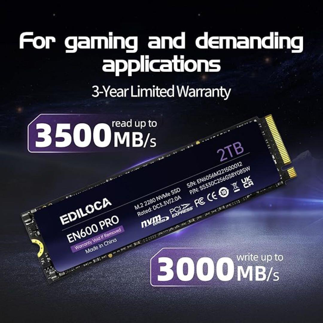 【新品未開封】EDILOCA NVME SSD 2TB M.2 EN600