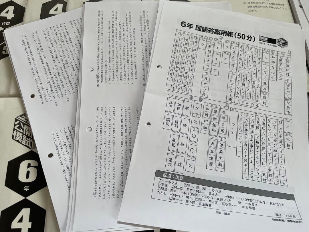 日能研 6年 全国公開模試 1年分