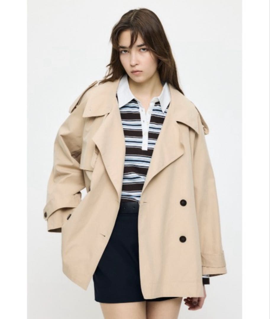 SHORT TRENCH コート　moussy
