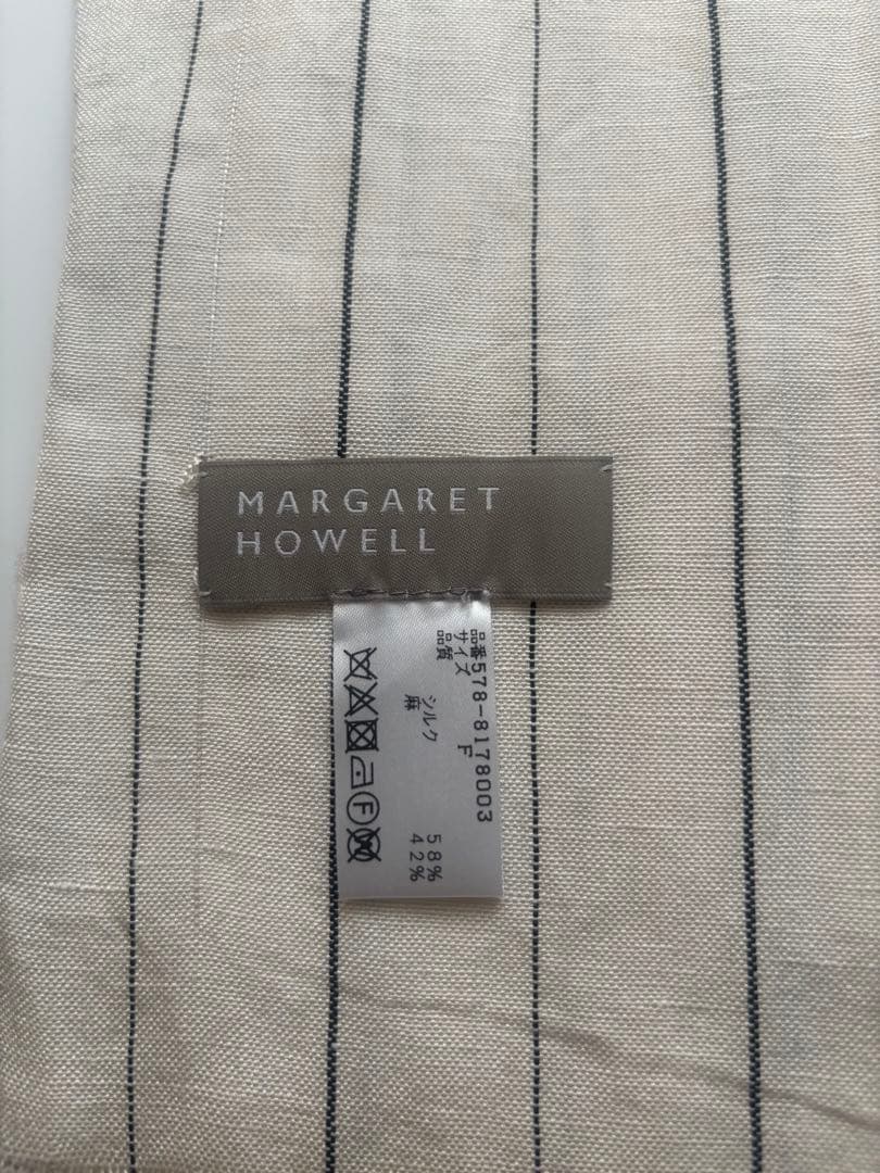 MARGARET HOWELL シルク　リネン　ストライプストール　麻