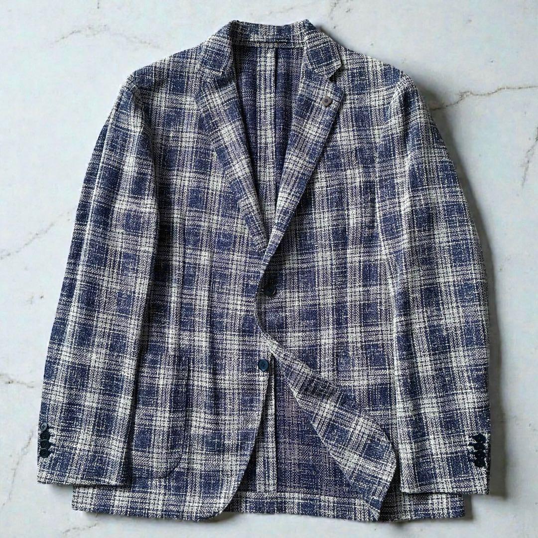 未使用級 LARDINI テーラードジャケット イタリア製 アンコン 52