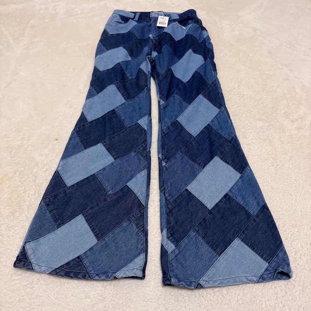 新品未使用品 Ron Herman パッチワークデニム XS フレアデニム
