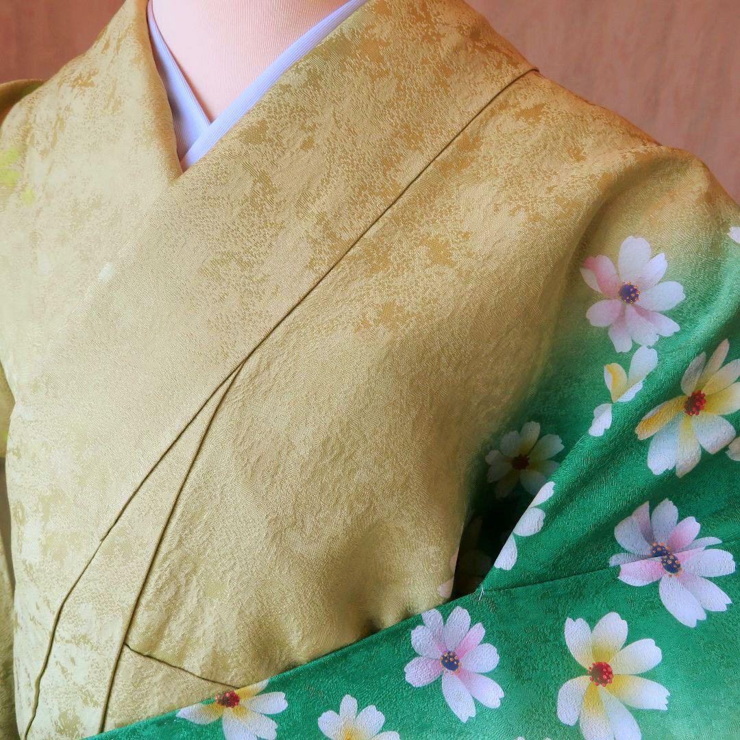 桜夢ページ　　5108　振袖 単品　グリーン　正絹