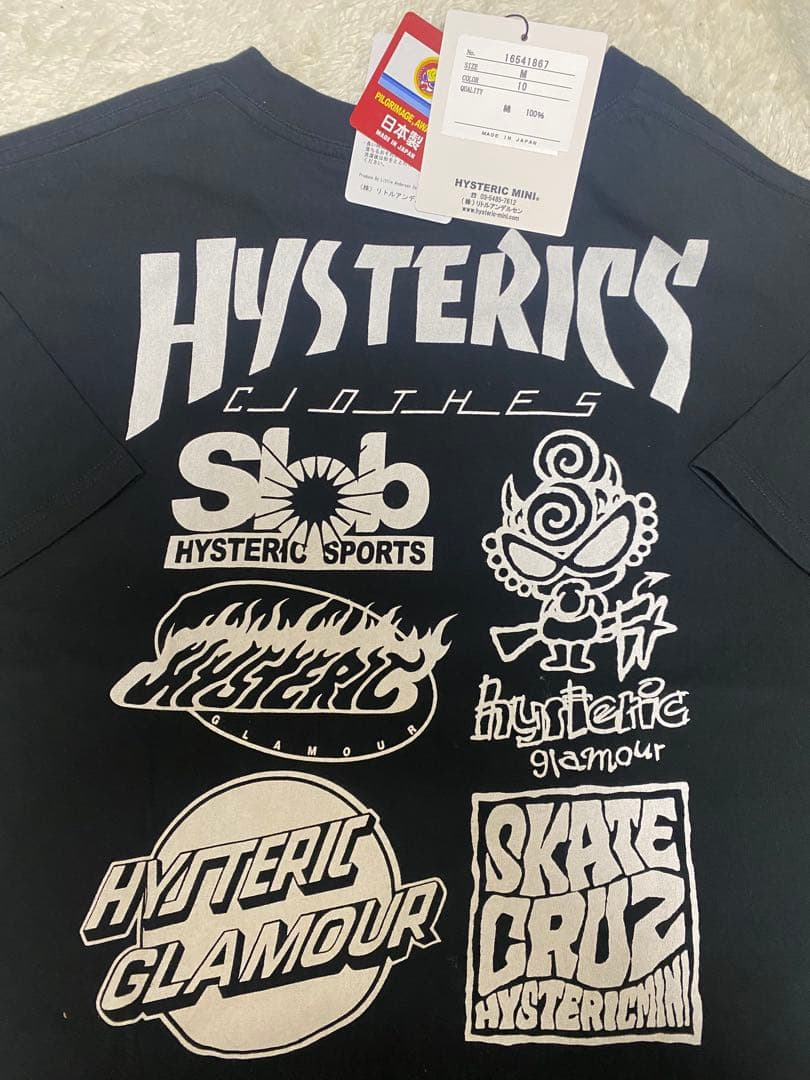 ヒステリックミニ　Tシャツ 大人　半袖 ブラック　ポッアップ