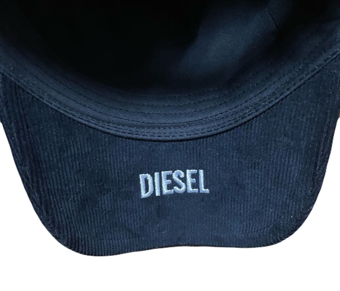 DIESEL キャップ 刺繍 つばコーデュロイ y2k ジッパー