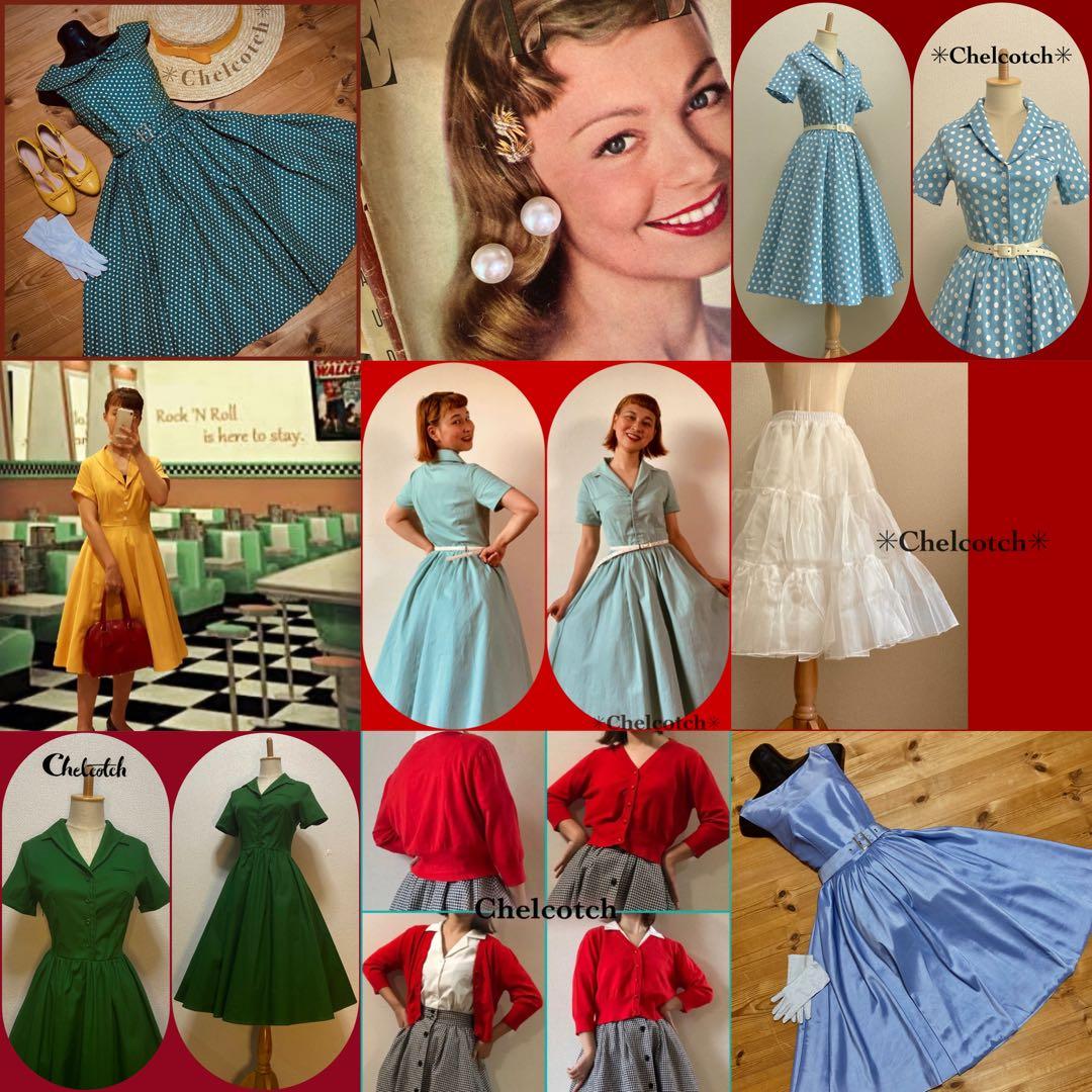 ✳︎1950s & Pinup Style Navy PolkaDot Dress