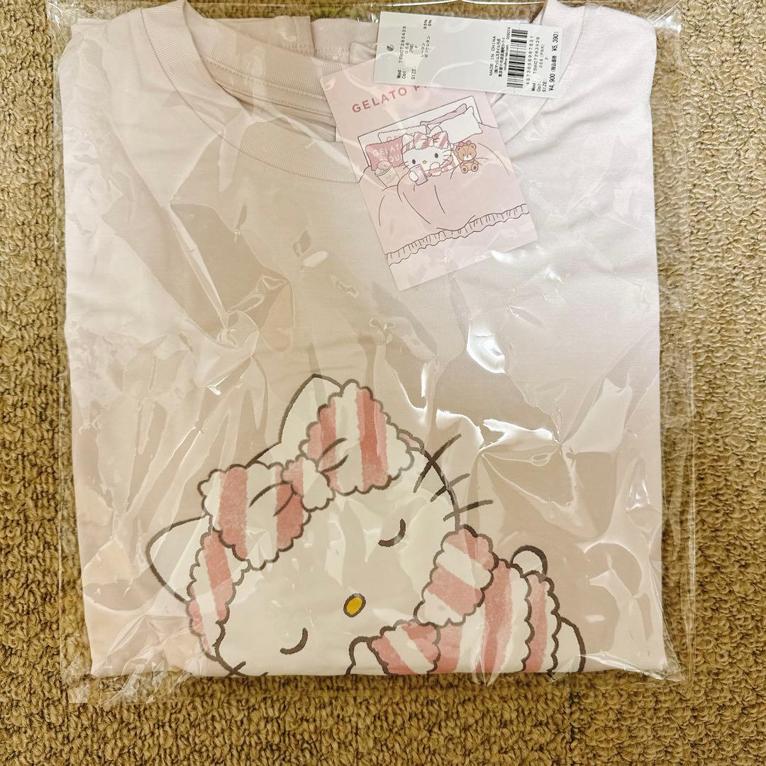 ジェラートピケ サンリオハウス ハローキティ ワンポイントTシャツ　ピンク