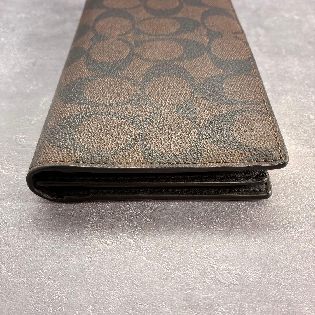 新品未使用 COACH コーチ 長財布 シグネチャー ブラウン 2つ折り財布