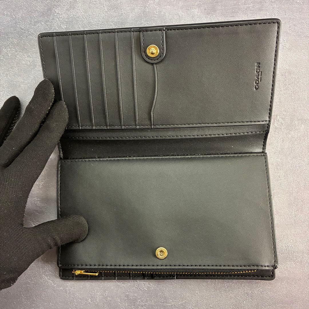 新品未使用 COACH コーチ 長財布 シグネチャー ブラウン 2つ折り財布