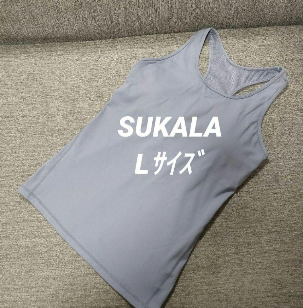 あっちゃむ❀㉓SUKALA Lレギンス花柄 M レッドパープル＆タンク