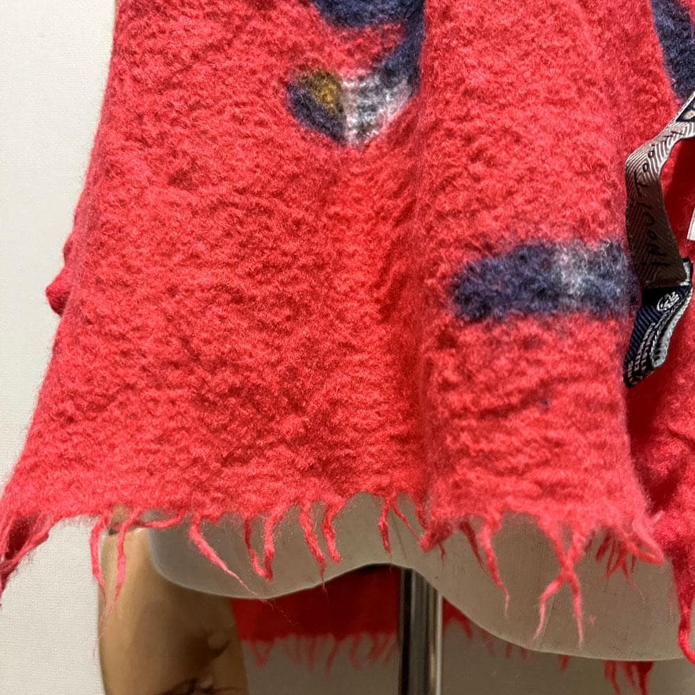 レア INOUI TOOSH イヌイトゥーシュ 猫柄 ウール 縮絨 ストール