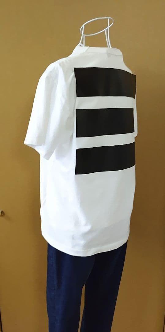 ブラック コムデギャルソン 半袖Tシャツ 背中にポリエステル黒ライン縫い付け M