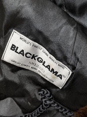 197 ブラックグラマ　ミンク　毛皮　ショール　ストール　ボレロ　リアルファー