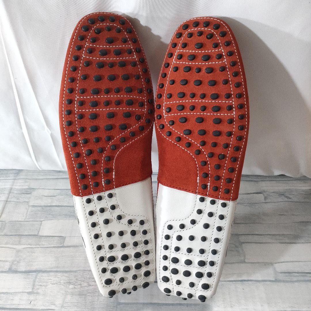 未使用品✨TOD'S　デッキシューズ　TOD'Sロゴ　レザー×スウェード　赤白