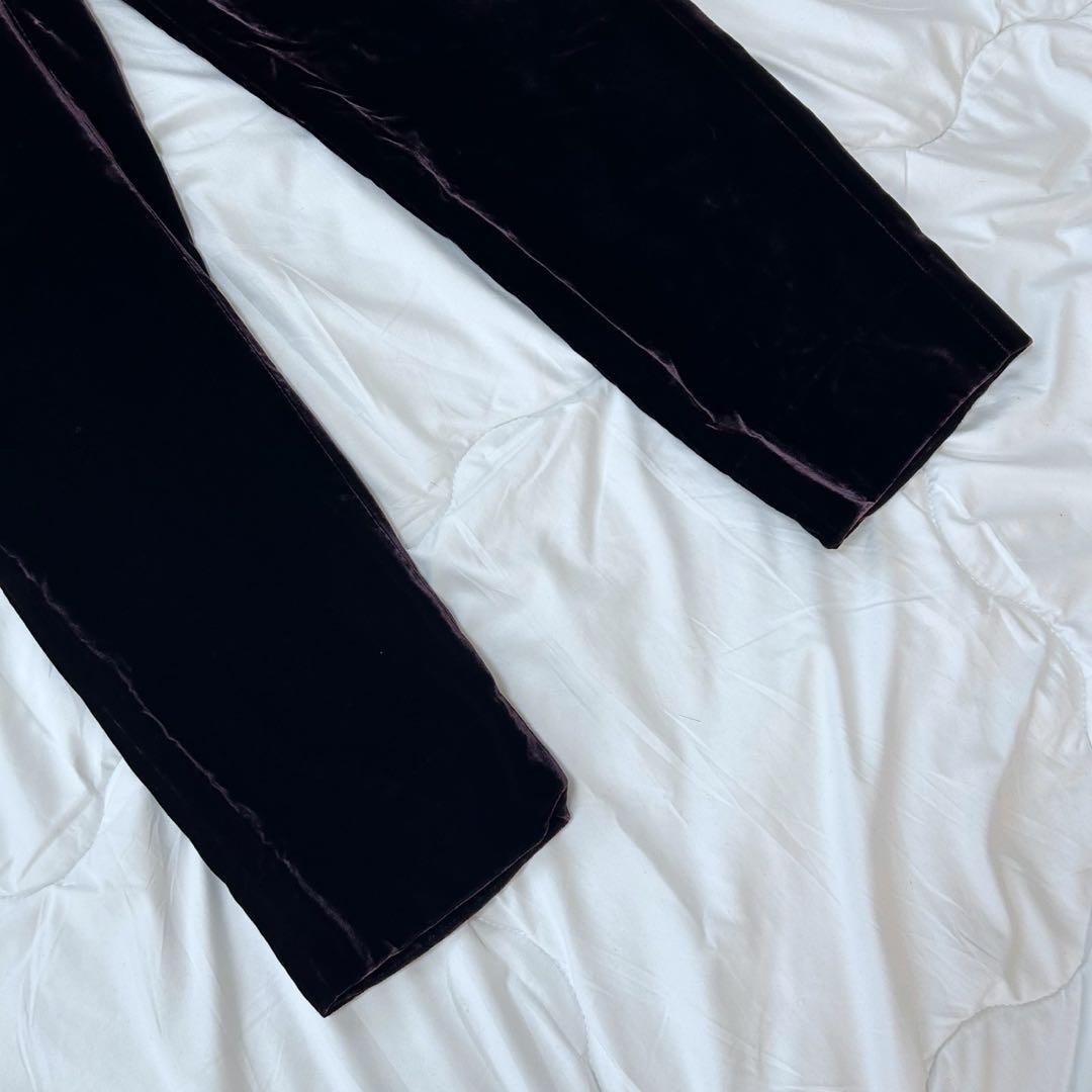 新品 GIORGIO ARMANI アルマーニ ベロア 光沢 パンツ 50