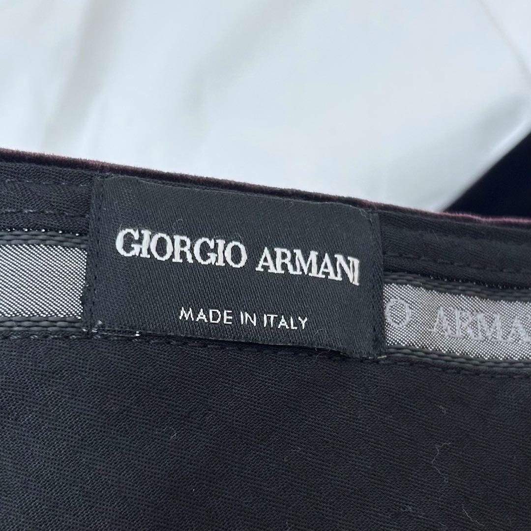 新品 GIORGIO ARMANI アルマーニ ベロア 光沢 パンツ 50