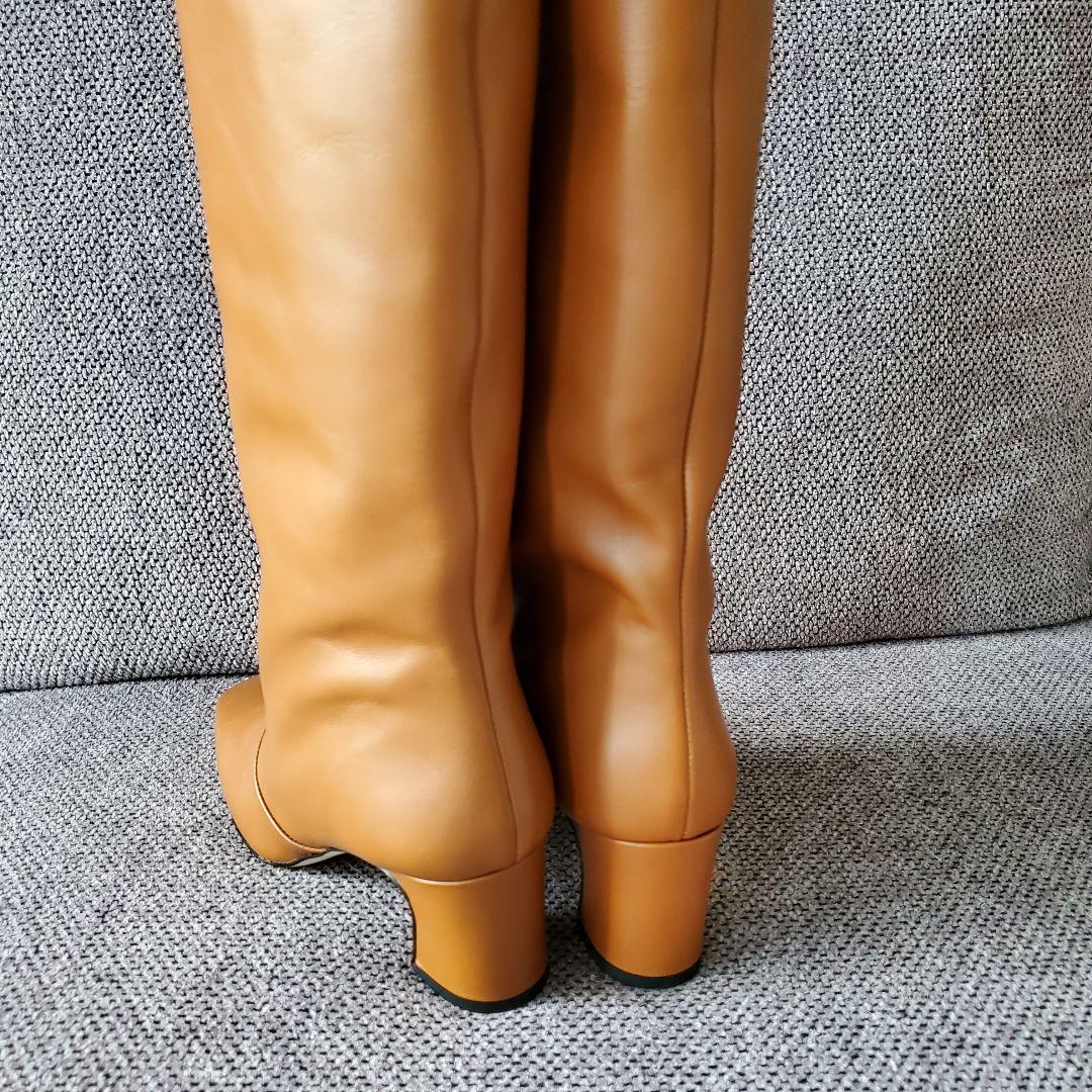 新品◇CORSO ROMA9 コルソローマ9 レザーロングブーツ36 キャメル