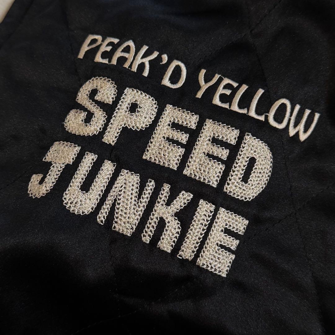 ピークドイエロー　スカジャン　リバーシブル　刺繍　SPEED JUNKIE　XL