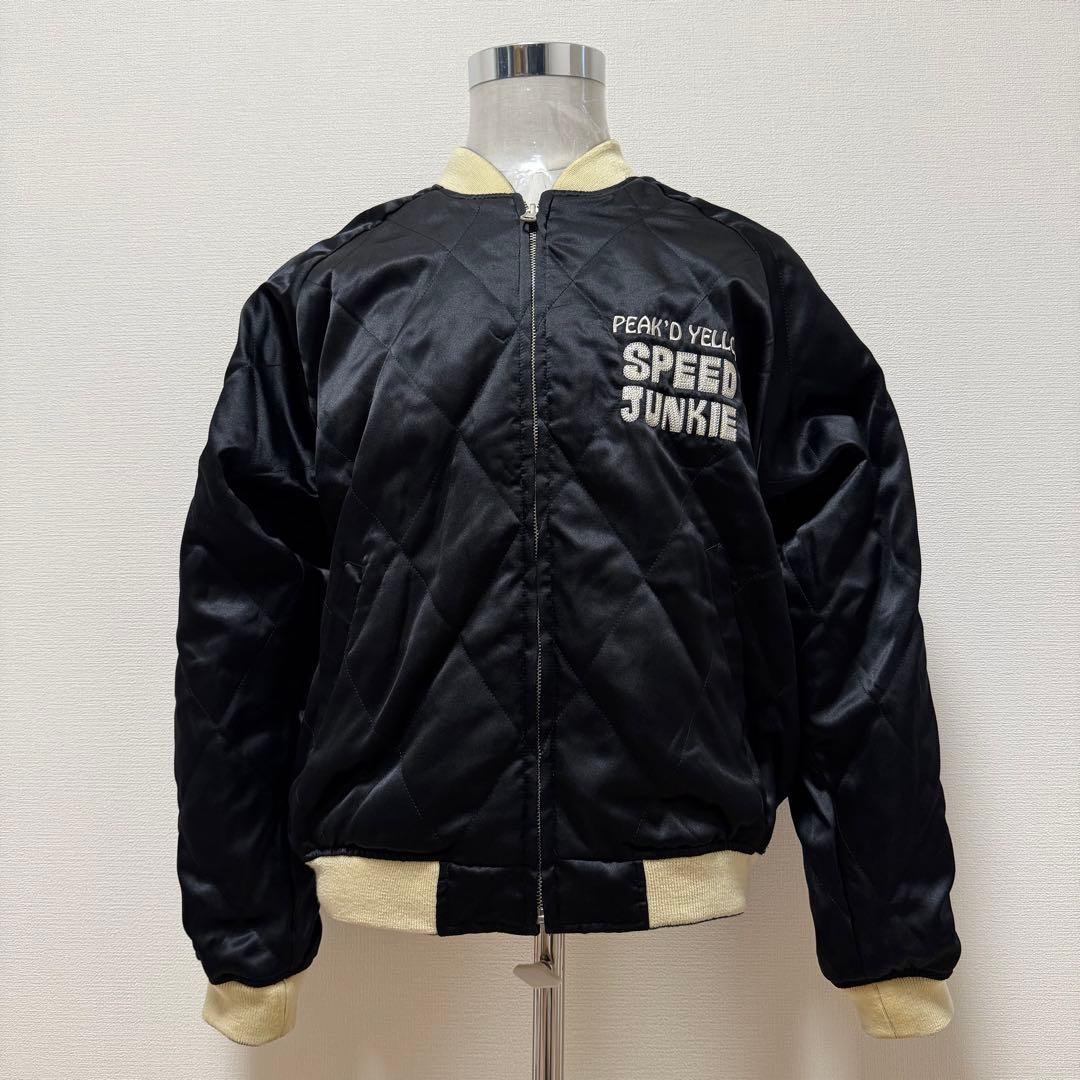 ピークドイエロー　スカジャン　リバーシブル　刺繍　SPEED JUNKIE　XL