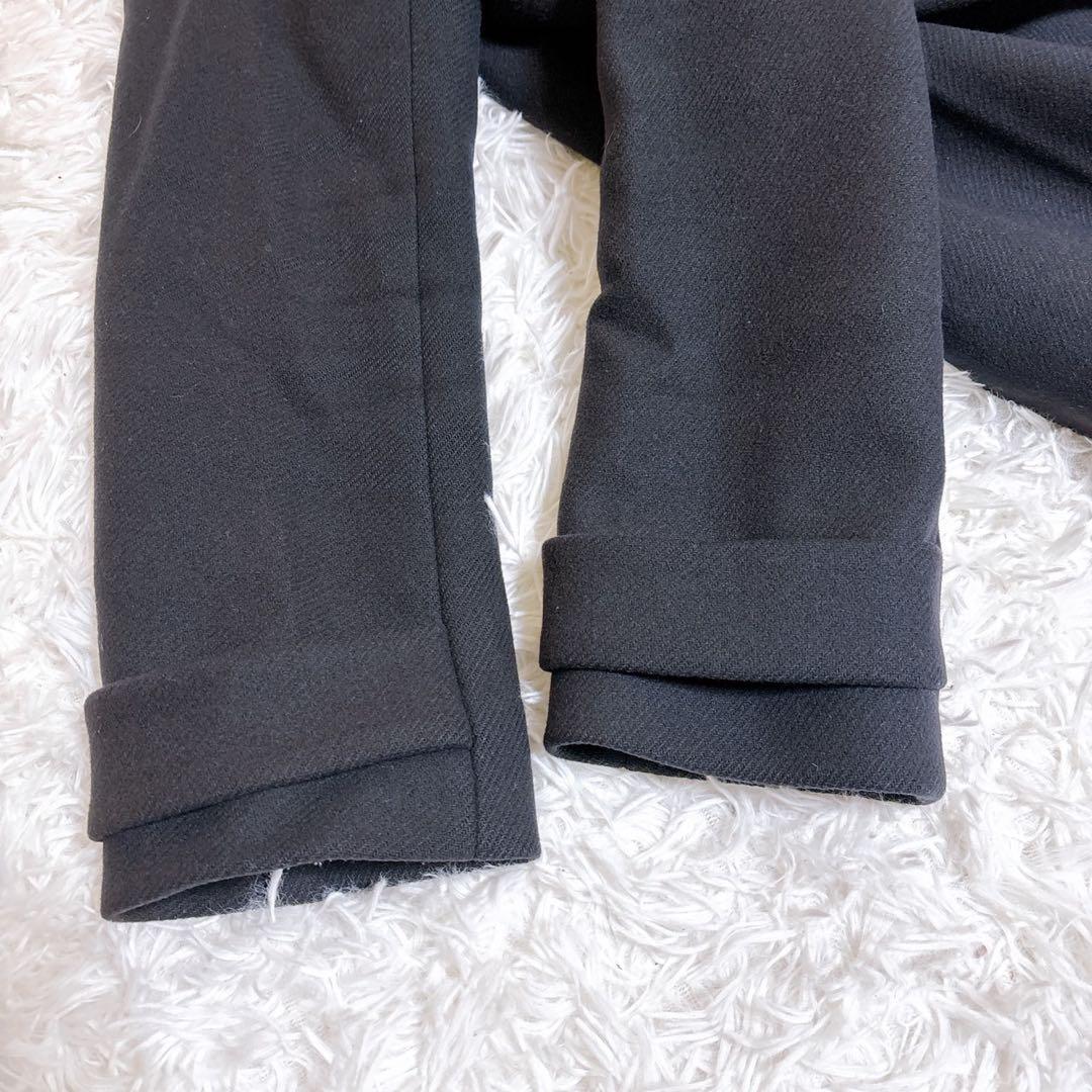 【美品】ユナイテッドアローズ ノーカラーコート カシミヤ混 ネイビー イタリア