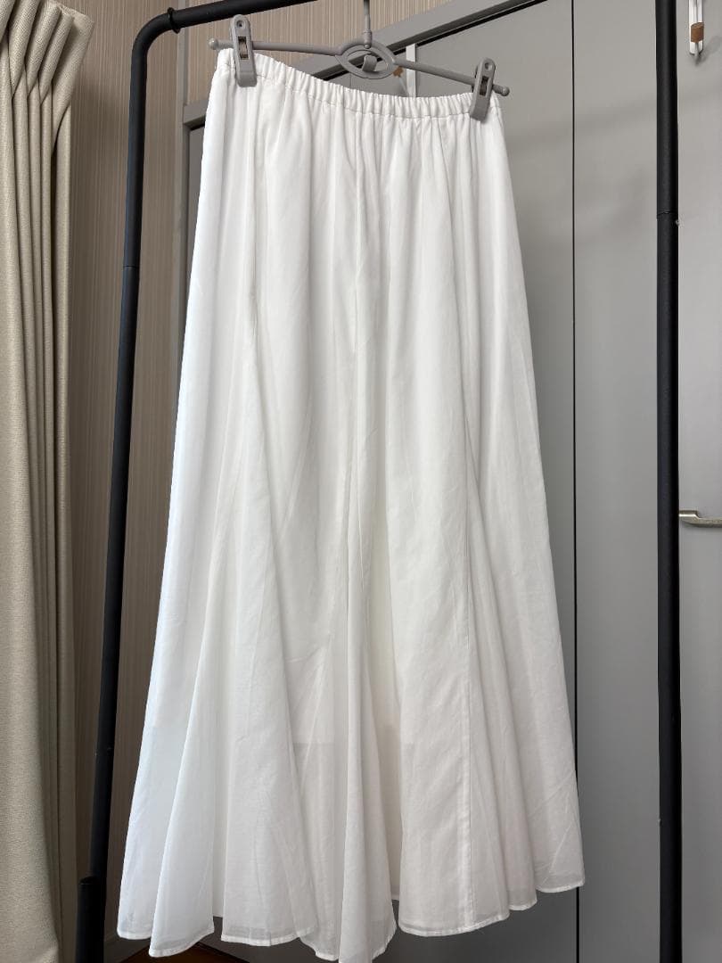 Loungedress コットンシアーギャザースカート　オフホワイト