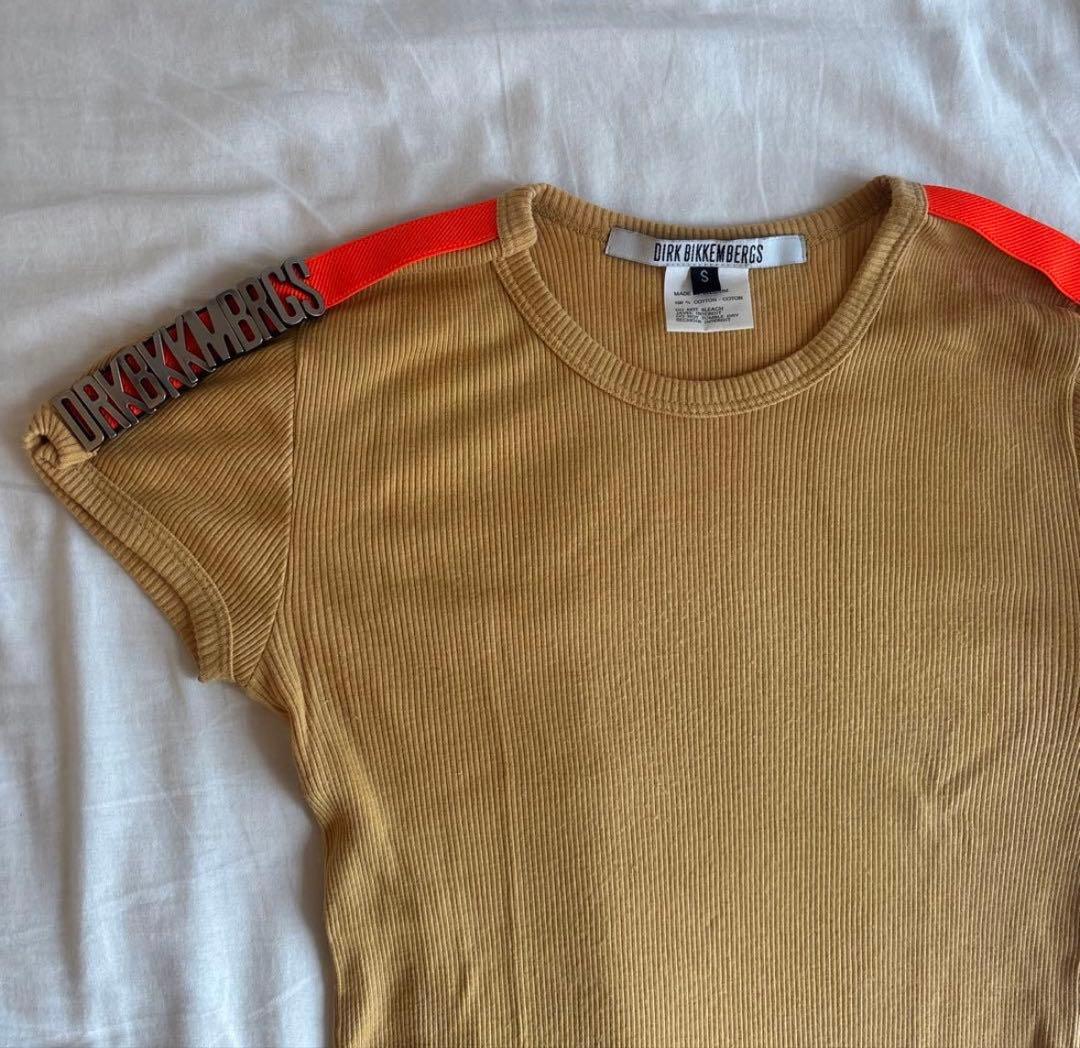 dirk bikkembergs メタルチャーム リブ編みtシャツ 当時物