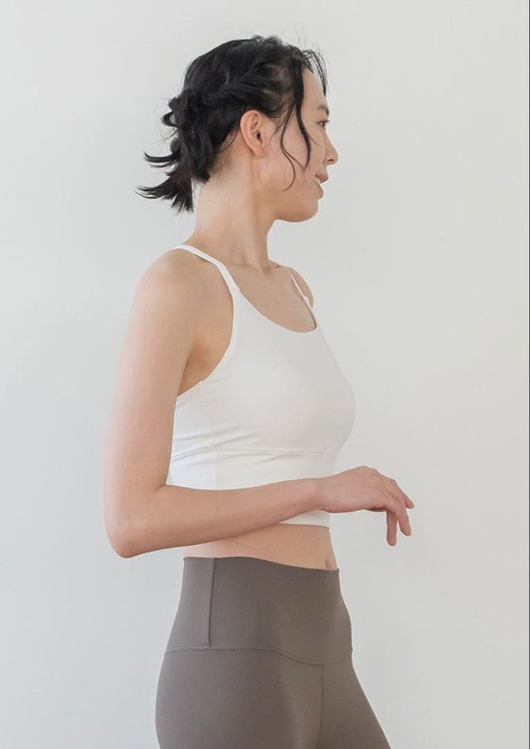 【新品】【SUKALA】ブラトップ付きリブカシュクールトップス／Mサイズ