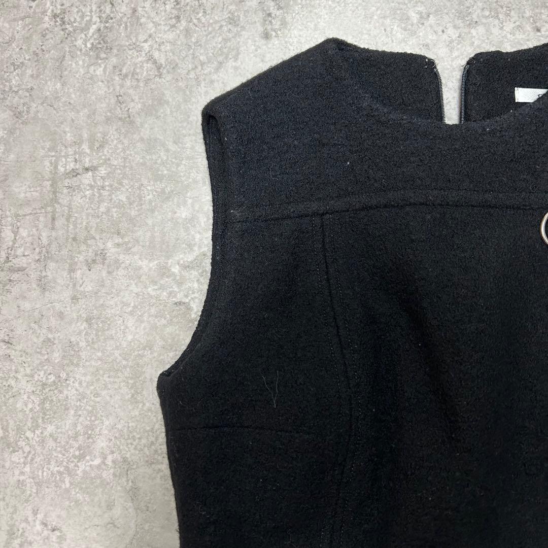CARVEN ウールワンピース　ノースリーブ　ジップデザイン　36