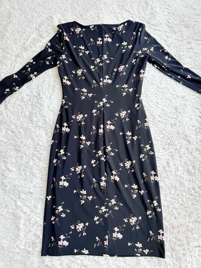 美品　ローレンラルフローレン　大きいサイズ　6 ドレスワンピース　花柄　ドレープ