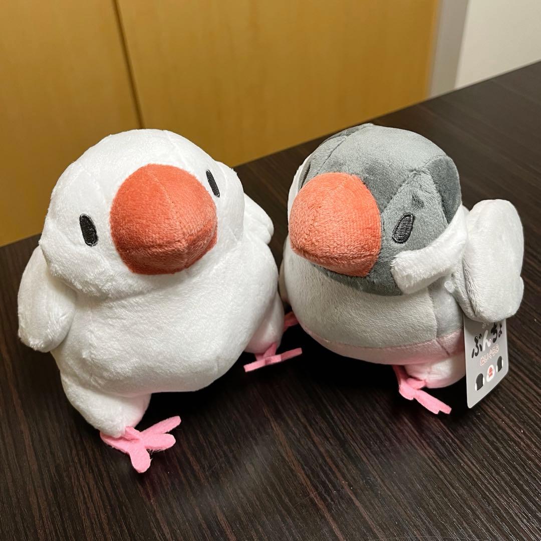 ふくふくぶんちょぬいぐるみ 文鳥 白文鳥 ぬいぐるみ ふくふく堂 大サイズ