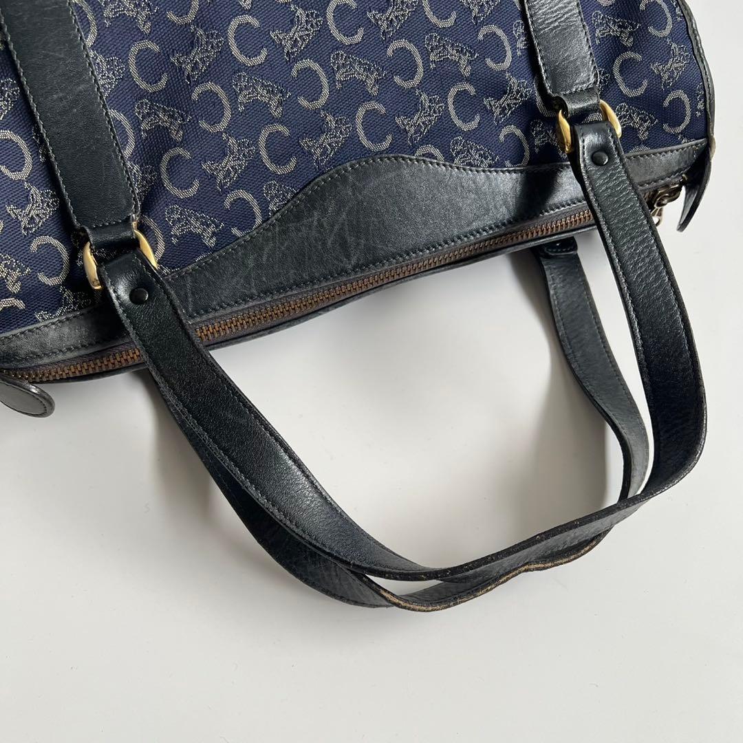 バッグ CELINE C MACADAM CANVAS MINI BOSTON BAG