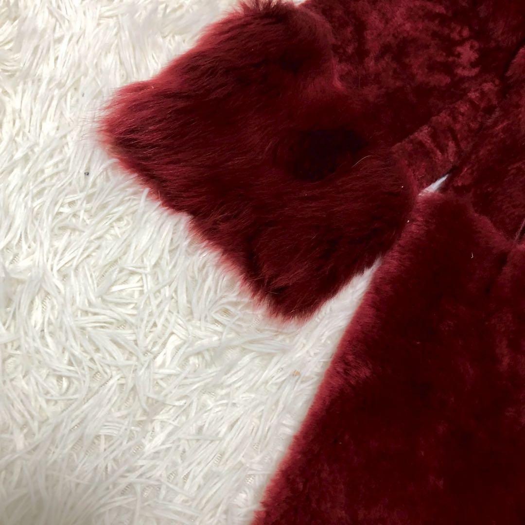 最高級◎美品◎Escada ロングコート 赤 レッド ムートン調 レディース