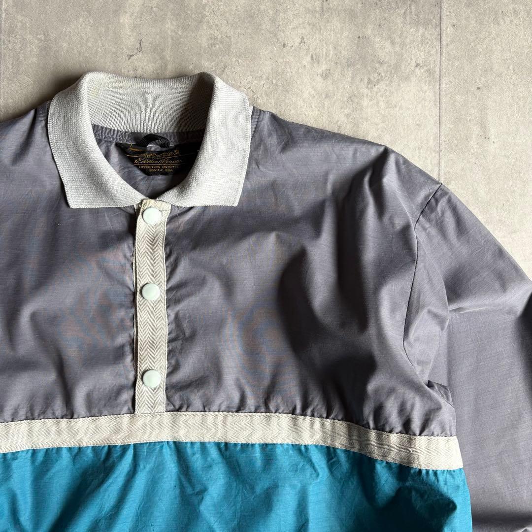 【70-80s Eddie Bauer】ハーフボタン　プルオーバー　短丈