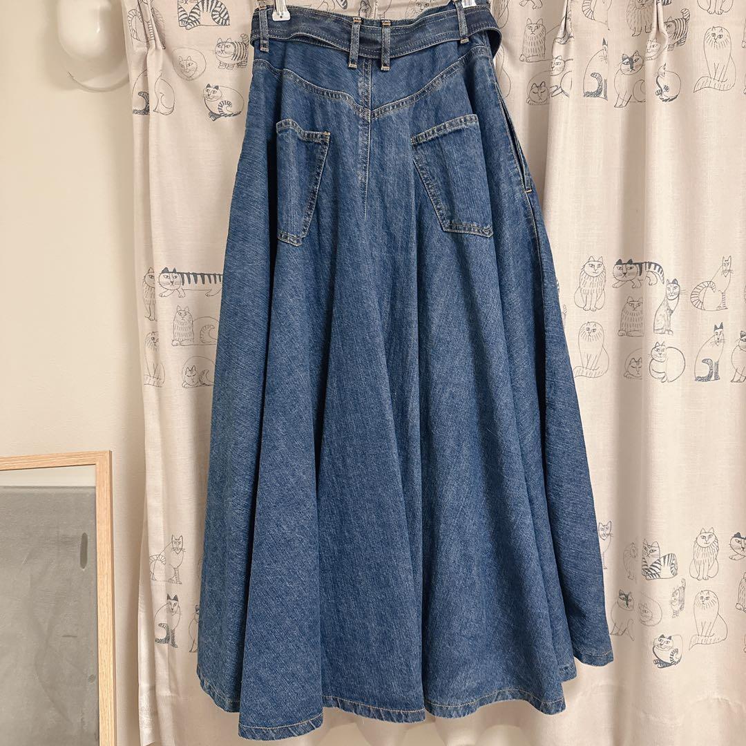 foufou super flare denim skirt MSサイズ