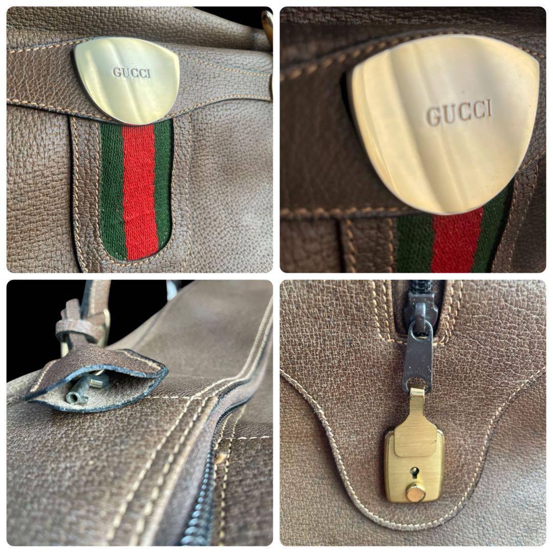 処分価格✨GUCCIオールドグッチ シェリーレザーボストンバッグヴィンテージ