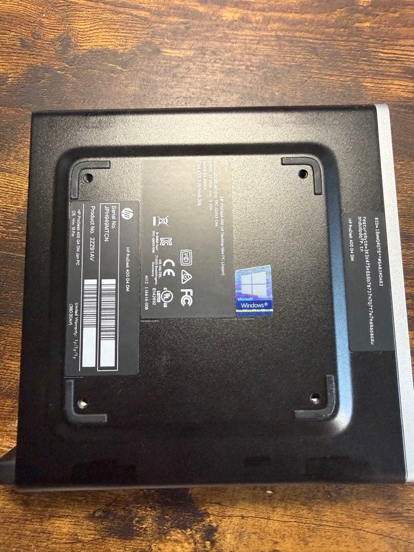 ミニPC HP ProDesk 400 G4 DM / i5-8500