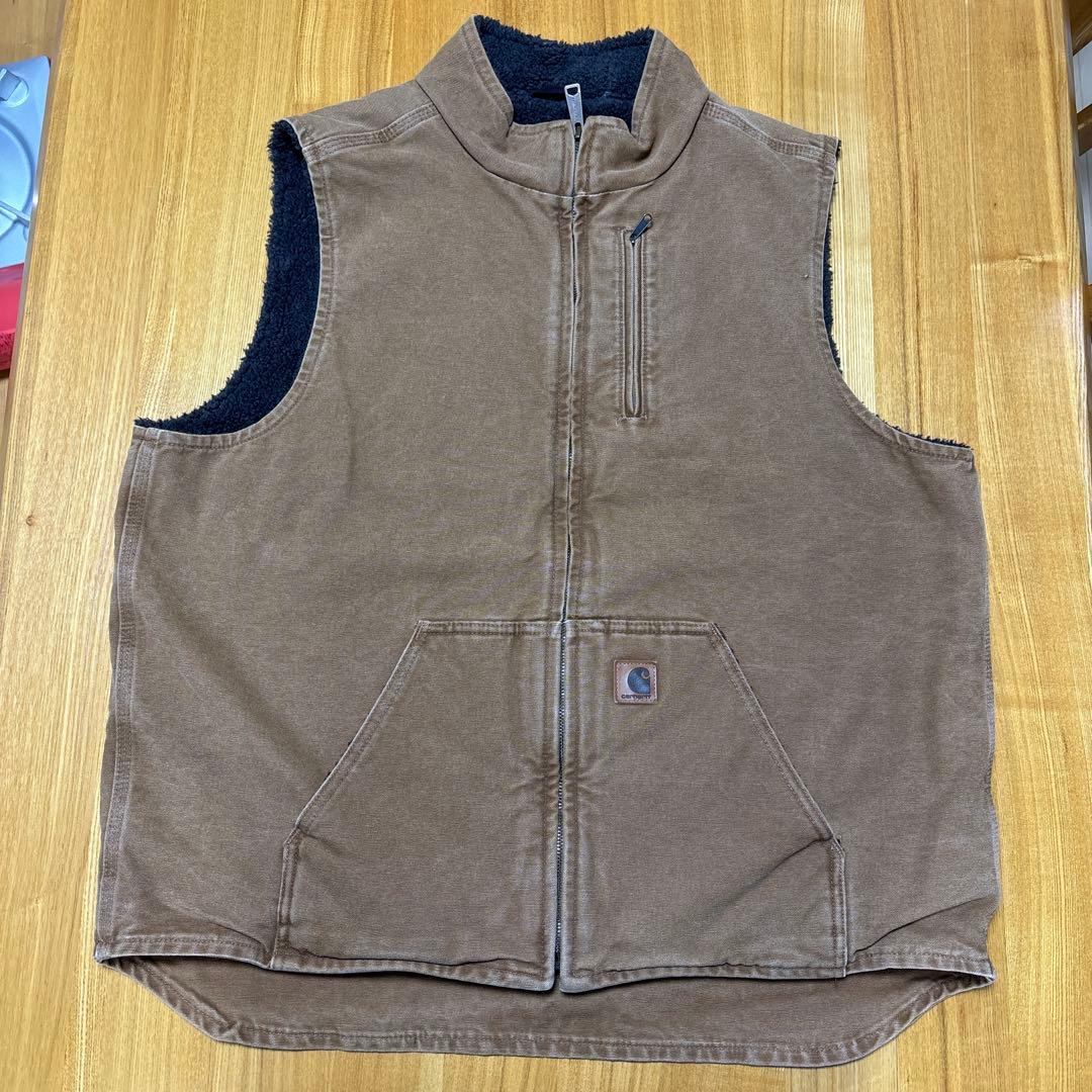 Carhartt カーハート ボア ベスト XL tall ブラウン トラビス