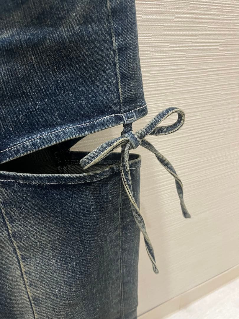 RESEXXY カットアウトリボンデニムパンツ