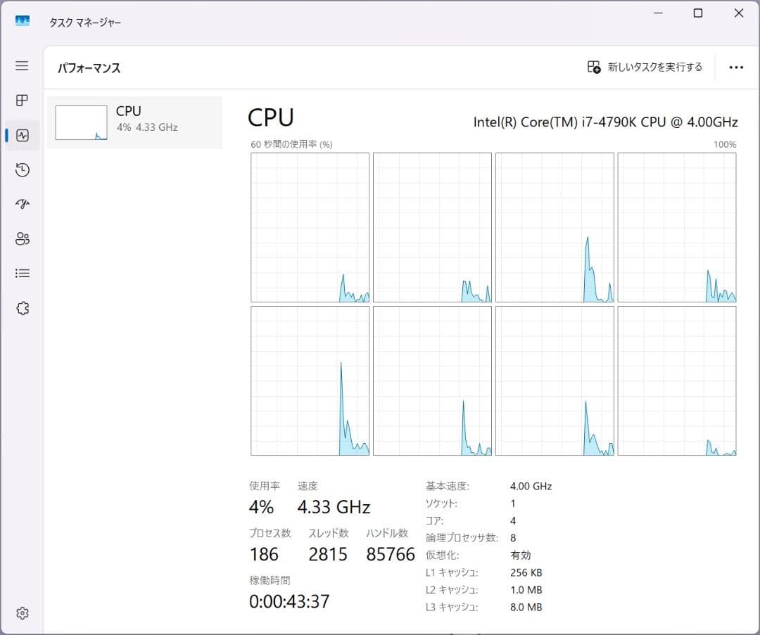 【CPUのみ】Intel 第4世代 Core i7 4790K。