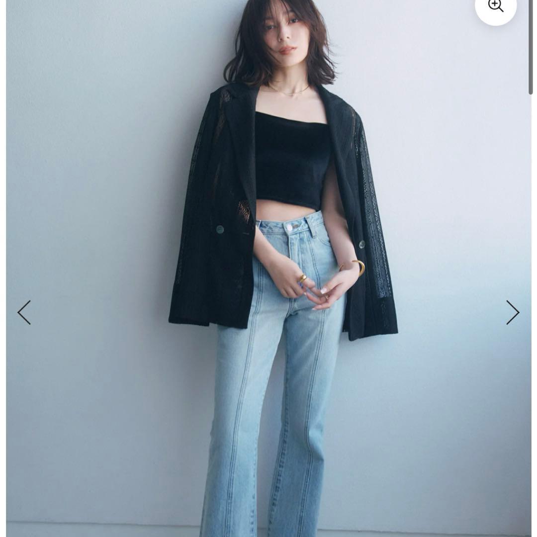OUR WACOAL × anuans カップイン ベロアショートキャミソール