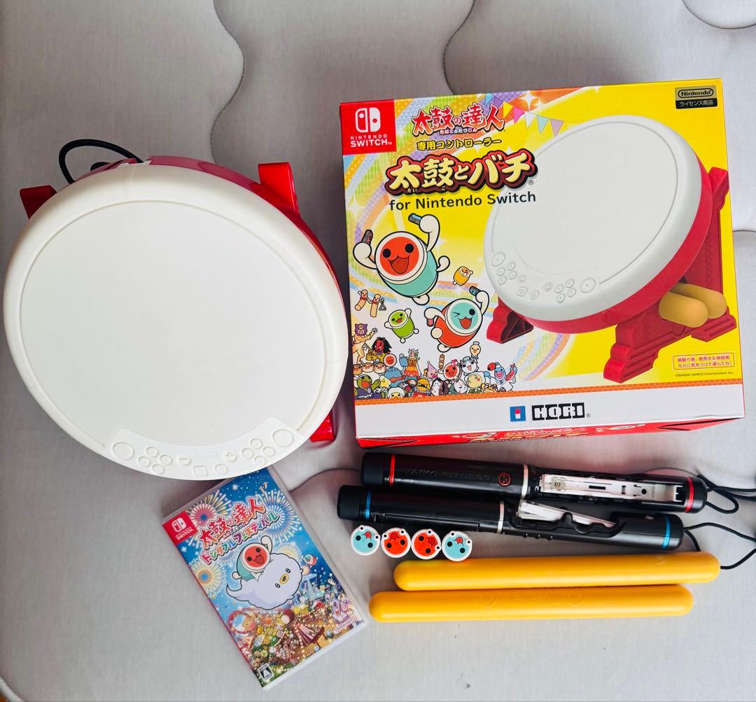 太鼓の達人 ドンダフルフェスティバル専用コントローラー太鼓とバチ＆フィットバチ
