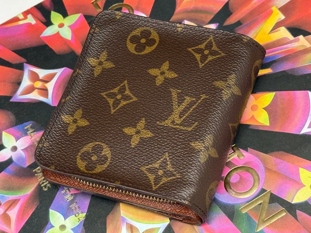 良品！ルイヴィトン　コンパクトジップ　二つ折り財布