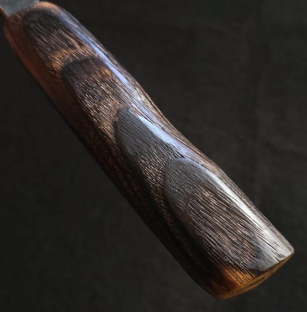 白紙1号 黒打 万能包丁 165㎜ G9386 栗柄 月光作 手作り １点物