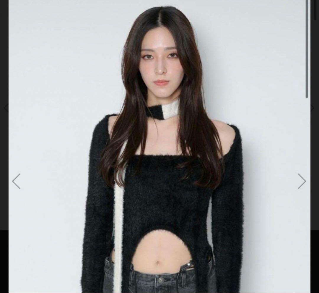 トップス melt the lady contrast gartertops