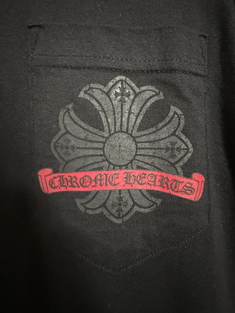 クロムハーツ　赤CHプラス　スクールラベル　プリント　Tシャツ