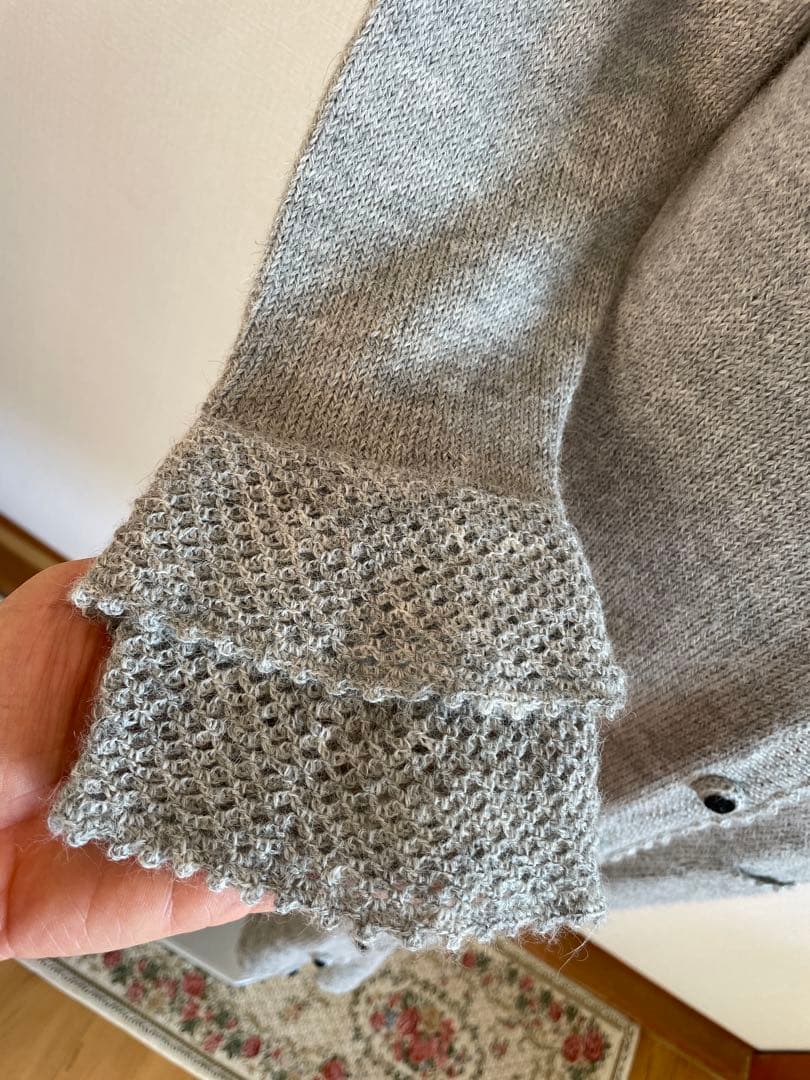 美品  ALPACA アルパカ100％ ロングニットカーディガングレー