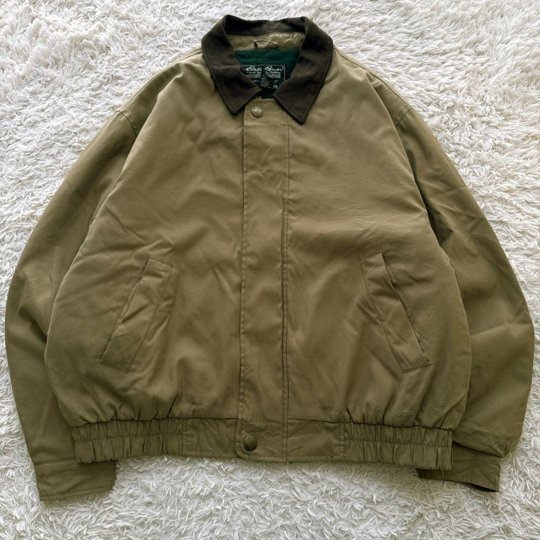 Eddie Bauer 90s 襟レザー 短丈 ボンバージャケット ブルゾン
