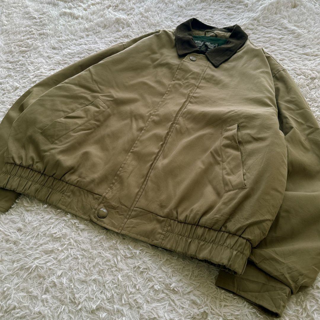 Eddie Bauer 90s 襟レザー 短丈 ボンバージャケット ブルゾン