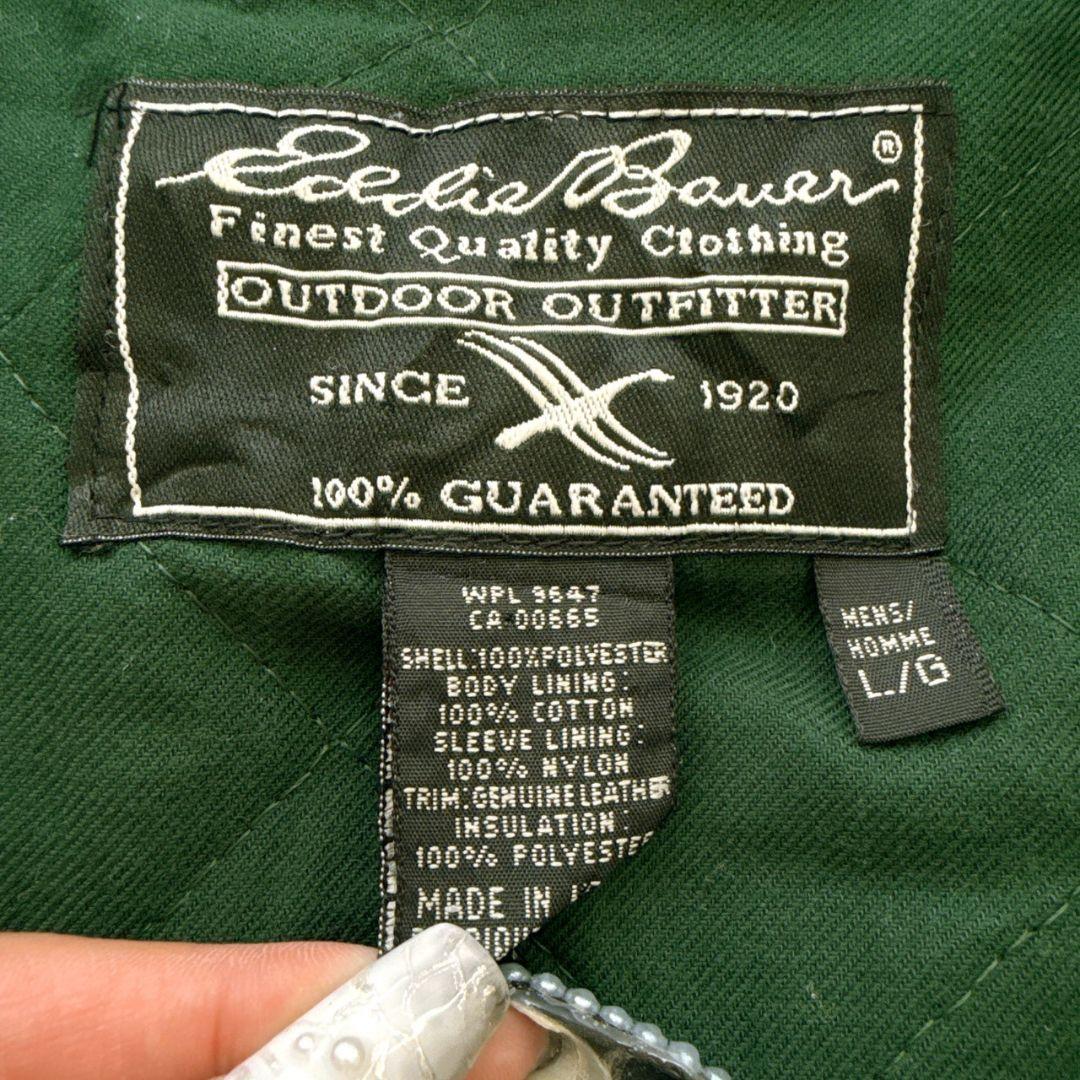 Eddie Bauer 90s 襟レザー 短丈 ボンバージャケット ブルゾン